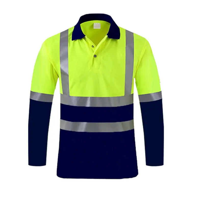 Wholesale reflecting cycling breathable customized high visibility warning class 2 safety shirt Without pockets