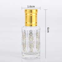 Flacon d'huile essentielle en verre octogonal doré 3 ml 6 ml 12 ml Flacon d'huile essentielle transparent