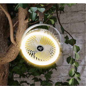 Ventilateur de camping avec lumière LED, 3 vitesses réglables, ventilateur de circulation d'air de bureau, rechargeable par USB, ventilateur de circulation d'air multifonction - Product Image 4