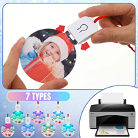 Ornements de Noël créatifs en acrylique Art Déco pour sublimation, avec lumières LED RGB
