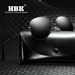 Gafas de Sol de piloto de Metal Retro HBK para hombre, marco de aleación a la moda, lentes con logotipo personalizado, estilo Retro polarizado, conducción Dropshipping - Product Image 3