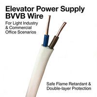 Câble plat BVVB double et terre 300V/500V, isolé PVC, gaine PVC, âme en cuivre massif, fil électrique domestique, rouleau de 100m