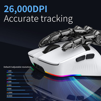 Mouse para Juegos Ligero 8K con Pantalla OLED, 26000DPI, Recargable, Tres Modos, 2.4G, Cableado, BT, RGB con Software de Controlador para PC Gamer