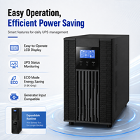 Onduleur en ligne haute fréquence 220 Vca à double conversion 6 kVA 10 kVA monophasé avec batterie sans entretien au plomb-acide et onde sinusoïdale pure