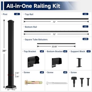 Brand New DIY Easy Installation Custom Any Material <strong>Railing</strong> System Stainless Aluminum For Outdoor <strong>Balcony</strong> Deck Free Accessories - Product Image 3