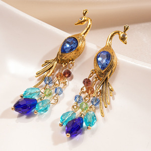 Mode rétro Phoenix boucles d'oreilles en acier inoxydable incrusté de zircone colorée Boho bijoux cadeau Photo hors des accessoires de <span class=keywords><strong>Film</strong></span> - Product Image 3