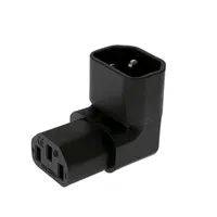 Adaptateur d'extension d'alimentation IEC mâle C14 vers femelle C13 à angle droit 90 degrés, pour PDU UPS, 3 broches, 250V 10A, connecteur IEC320, protection contre les surcharges