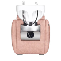 Chaise de shampoing rose Modern Luxe Wash Lounge pour salons de coiffure et meubles de salon de beauté
