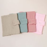 Protège-cahier de vaccination personnalisé en mousseline de coton pour bébé fille ou garçon, couverture de carnet de santé, cadeau de naissance