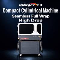 Impresora UV Rotativa Kingjet 360 de Alta Velocidad, Impresora Cilíndrica UV de 360 Grados, Máquina de Impresión sin Costuras para Botellas y Vasos