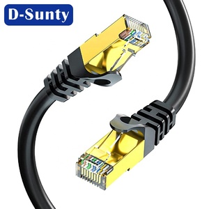 Câble Ethernet Patch Rond en Cuivre Cat8 Noir 40 Gbit/s 2000 MHz SFTP Réseau LAN - Product Image 1