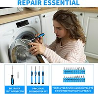 Ensemble d'outils à main de base de 39 pièces avec boîte de rangement pour la maison, le garage, le bureau, le dortoir universitaire - Bleu
