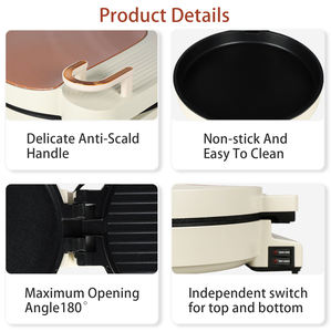 Machine à sandwichs petit-déjeuner électrique automatique mini, Tendance 2026, Crêpière électrique double face 1500W pour usage domestique - Product Image 2