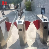 Barrière de sécurité à battants bidirectionnels, contrôle d'accès, tourniquet, acier inoxydable 304, certifié CE, accès par QR/RFID pour