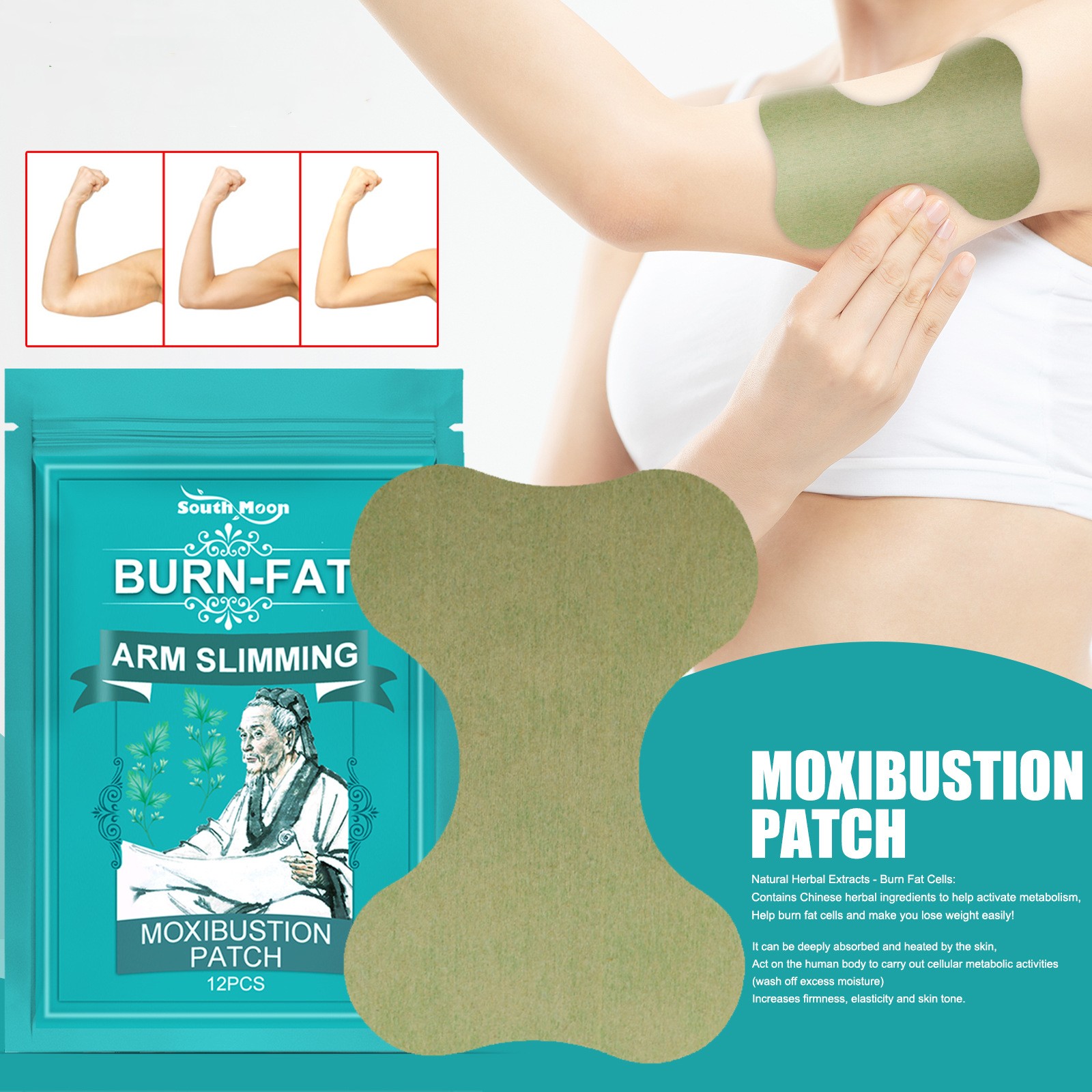 Patch d'armoise efficace 12 pièces/sac Patch à base de plantes naturelles pour les bras et les jambes Patch amincissant pour les bras et les hommes