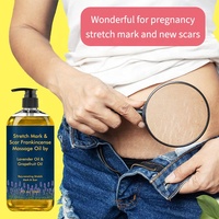 Huile de massage aux vergetures pour enlever les cicatrices d'encens pour une peau plus douce et plus lisse avec des huiles de géranium orange, lavande, citron vert et pamplemousse