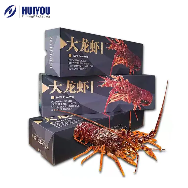 Personalizable marisco de camarón de carne de langosta de embalaje caja de embalaje para productos congelados