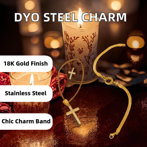 <span class=keywords><strong>DYO</strong></span> 18K Vergoldetes Edelstahl Charm-Armband mit ZIRKON Trendiger DIY-Schmuck für Damen - Product Image 2