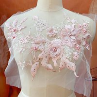 Applique brodée 3D fleur à coudre, patch de broderie de luxe robuste avec sequins, corsage cousu DIY pour mariée