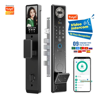 Kunci Pintu Pintar Biometrik Handaily dengan Pengenal Telapak Tangan, Wajah, Sidik Jari, Interkom Video, dan Aplikasi Tuya untuk Penguncian Jarak Jauh di Rumah