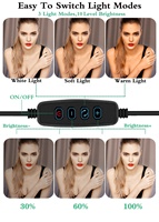 Mini anneau lumineux LED USB 10'' avec télécommande, éclairage photographique, lumière de maquillage pour filles avec trépied