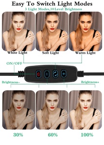 Mini anneau lumineux LED USB 10'' avec télécommande, éclairage photographique, lumière de maquillage pour filles avec trépied - Product Image 6
