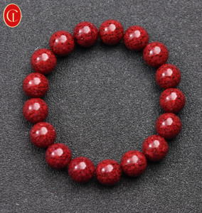 Natürliches Dunkelrotes Reiskorn Buddhistisches Trendiges Perlenarmband - Energetische Chakra-Heilung Schmuck - Product Image 1