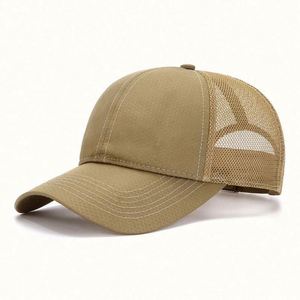 Wholesale Sun Hat Solid Color 6 Panel Breathable <b>Net</b> Summer Quick Dry <b>Mesh</b> Baseball Cap Polyester - Product Image 2