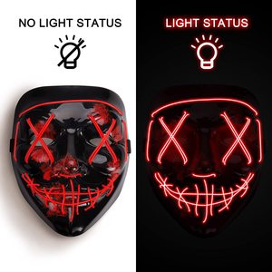 Mặt Nạ Neon Tiệc Halloween Bán Chạy 2023 Mặt Nạ Thanh Lọc Mặt Nạ Máu Đen Hù Dọa Halloween Ánh Sáng Lạnh - Product Image 6