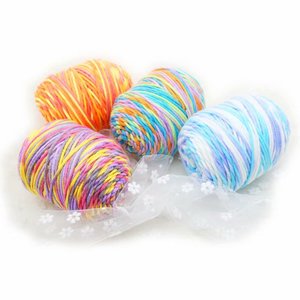 Hilo de Algodón Acrílico 100% de 5 Capas Teñido en Segmentos Arcoíris, Hilo de Ganchillo Tejido a Mano para Coser y Tejer, Estilo Elegante - Product Image 4
