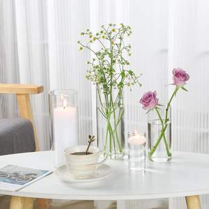 Lanternes à bougies cylindriques en verre, pots à bougies, vases pour centres de table, bougies flottantes - Vente chaude - Product Image 4