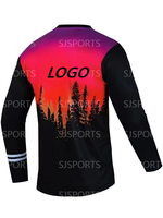 Jersey MTB Cepat Kering Lengan Panjang Kaos Balap Sublimasi Jersey Sepeda Gunung Downhill BMX Motocross DH Offroad OEM Nama Tim
