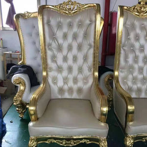 Matrimonio a buon mercato sposa e sposo oro schienale alto re trono sedie matrimonio, sedie <span class=keywords><strong>theone</strong></span> sedie lanciate di lusso - Product Image 1