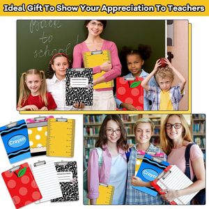 6 uds lindos tableros de Clip acrílicos gruesos grandes perfil bajo A4 portapapeles para profesores equipo educativo de apreciación de profesores a granel - Product Image 5