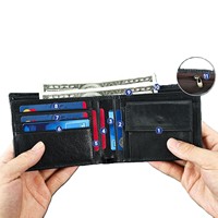 Portefeuille court en cuir de vache véritable noir à fleurs gaufrées pour hommes Porte-monnaie de luxe pour hommes Portefeuilles intelligents pour hommes