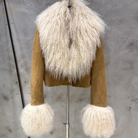 Vestes en daim style court pour l'automne, manteaux en vraie fourrure de mouton de Mongolie, vestes en daim pour femmes