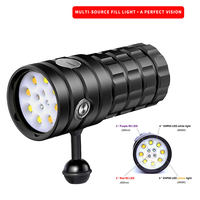 Linterna de Buceo Subacuática OEM Turbo S Pro Súper Brillante para Fotografía y Video, 13000 Lúmenes, Batería Integrada, Resistente al Agua IP68, 120