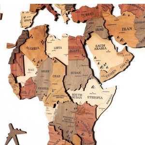 Bản đồ thế giới bằng gỗ, trò chơi xếp hình bản đồ thế giới, tấm gỗ nguyên khối, đồ trang trí treo tường cho nhà cửa, bản đồ thế giới - Product Image 2