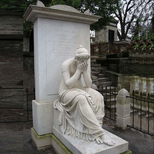 Sculpture funéraire en pierre de Père-Lachaise, statue de femme en marbre pour la décoration - Product Image 1