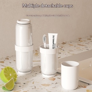 Set de Viaje Portátil con Vaso de Lavado, Cuatro Compartimentos para Almacenamiento Dental, Separación en Seco/Húmedo y Vaso para Gárgaras - Product Image 2