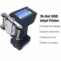 Codificador de Inyección de Tinta Portátil DOD con Android 7 Idiomas para Metal, Tuberías, Hormigón, Cartón, Madera, Goma, Fecha, Lote, Código QR, Código de Barras, Logotipo