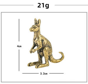 Australische Kangoeroes Grijs Kangoeroes Antieke Vakmanschap Kleine Kangoeroe Messing Speelgoed - Product Image 2