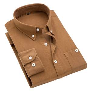 Camicia da uomo in velluto a coste a maniche lunghe, tinta unita, vestibilità slim, con colletto a risvolto e bottoni, casual, formale, da lavoro, economica, stile <span class=keywords><strong>POLO</strong></span>, <span class=keywords><strong>oversize</strong></span> - Product Image 5