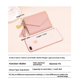 Custom Fashion Mini Coin Cute <b>Small</b> <b>Purse</b> PU Leather Short Women Wallet for Wholesale - Product Image 2