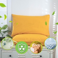 Funda de Almohada de Algodón Orgánico Tejido para un Sueño Profundo y Saludable, Antiestática y Ecológica, para Hospitales y Hoteles
