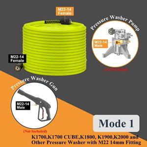 Tuyau de rechange pour nettoyeur haute pression de 50 pieds, sans plis, compatible avec <span class=keywords><strong>Karcher</strong></span> <span class=keywords><strong>K2</strong></span> K3 K4 K5 K6 K7 - Product Image 2