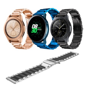 Chaîne à maillons à trois perles pour <span class=keywords><strong>Galaxy</strong></span> <span class=keywords><strong>Watch</strong></span> <span class=keywords><strong>Active</strong></span> <span class=keywords><strong>2</strong></span> <span class=keywords><strong>Bracelet</strong></span> en <span class=keywords><strong>acier</strong></span> inoxydable en métal Samsung - Product Image 1