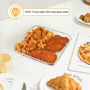 Friteuses à air Cosori, <span class=keywords><strong>Ninja</strong></span> Foodi <span class=keywords><strong>Grill</strong></span> Un ensemble de 3 accessoires de friteuse carrée empilables multicouches en acier inoxydable - Product Image 6