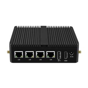 Router lembut Cclient tipis Computer12th gen N100 j6412 M.2 nvme msata RS485 RS232 COM 4*2.5G Lan Firewall Fanless buah - Product Image 2