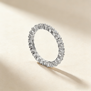 Full Eternity <b>Ring</b> 925 Sterling Silver Round CZ Eternity Band Prong <b>Set</b> <b>Wedding</b> Anniversary Stackable <b>Ring</b> <b>for</b> <b>Women</b> - Product Image 4